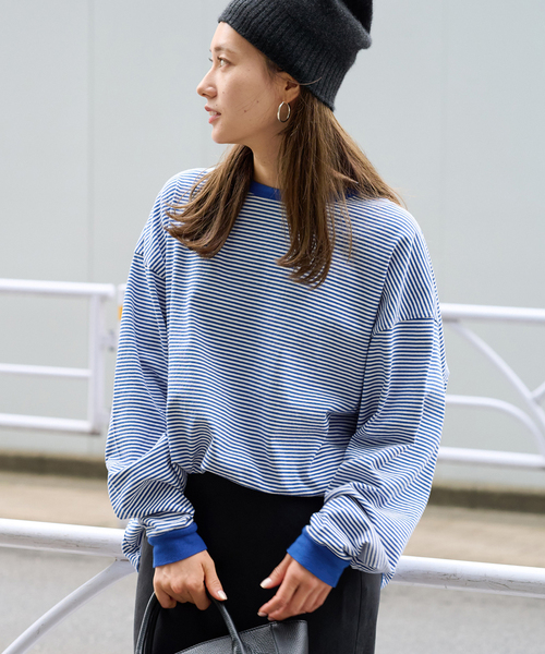 FRAMeWORK（フレームワーク）の「ミジンボーダーロンT（Tシャツ