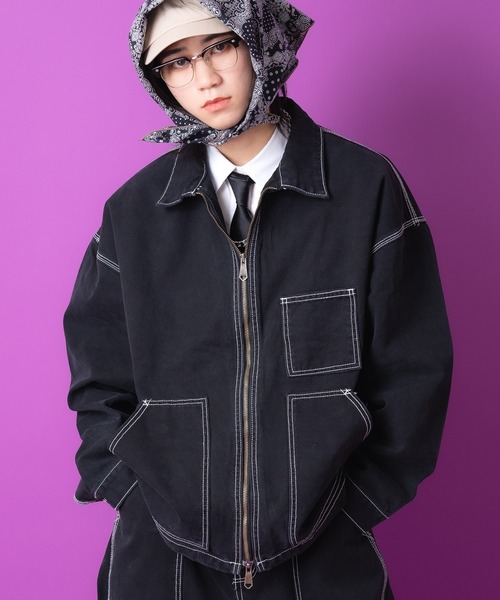 a.p.o.v. ピグメントコットンステッチデザインワークジャケット
