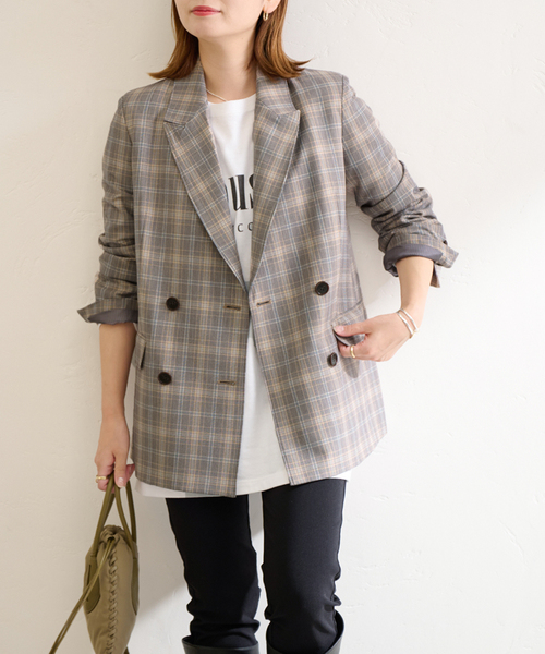 チェックピークドジャケット（テーラードジャケット）｜JOURNAL