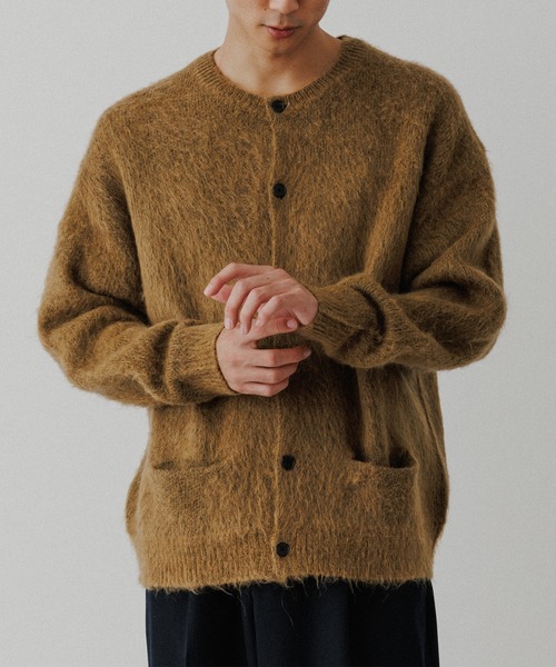 モヘアミックス オーバーサイズ クルーネックカーディガン