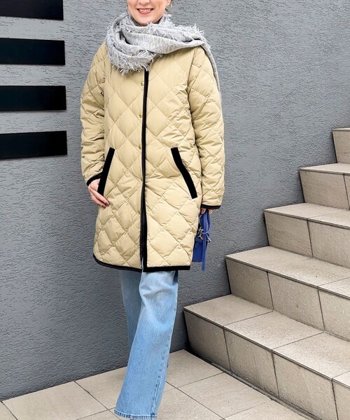 セール】【TAION×LIMONTA】別注ベロアパイピングロングダウン（ダウン