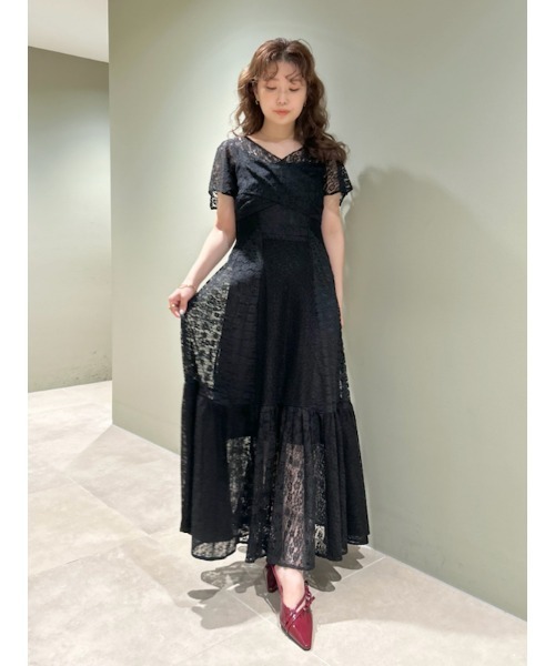LILY BROWN（リリーブラウン）の「パッチワークレースワンピース