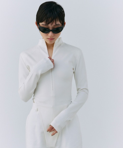 セール】SEAM SLIM ZIP TOP/シームスリムジップトップ（Tシャツ