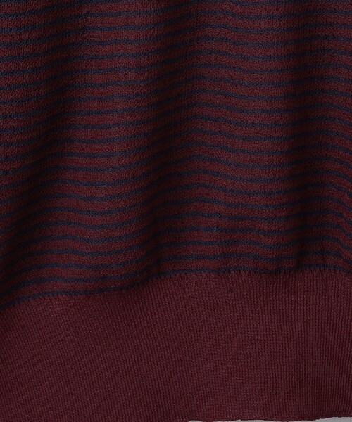 6（ロク）の「＜6(ROKU)＞シアー ボーダークルーネック プルオーバー