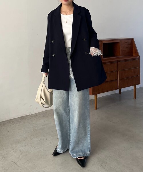 再販・サイズ展開あり・WEB限定カラー/グレージュ】Wテーラー