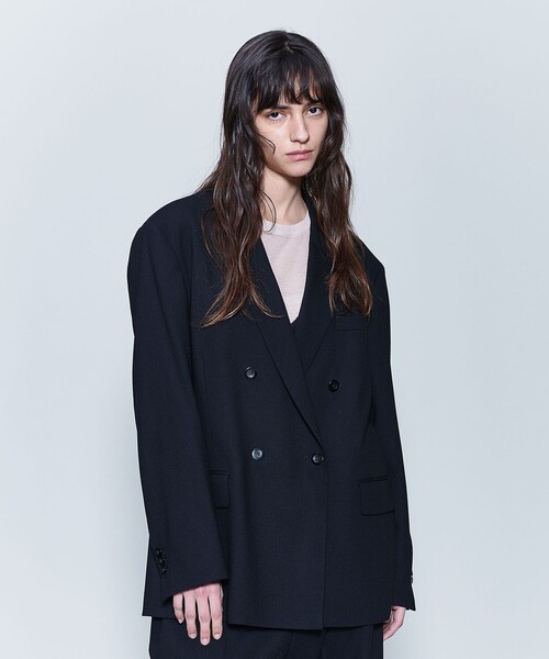 6（ロク）の「＜6(ROKU)＞ジョーゼット ダブルブレスト ジャケット