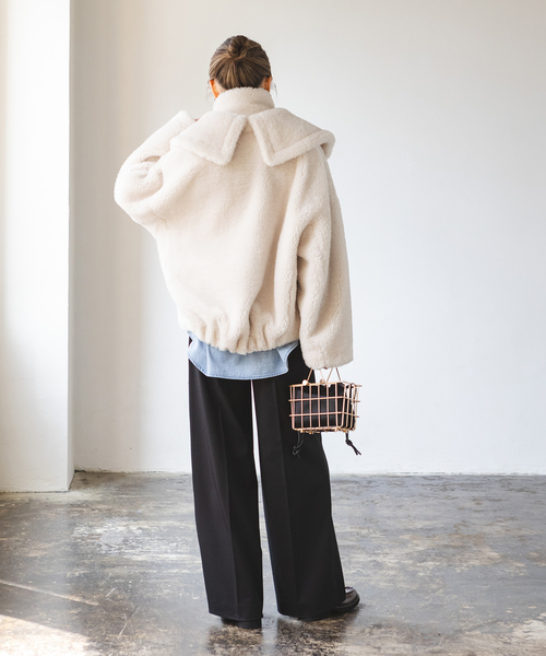 Noble（ノーブル）の「スノーボアビッグカラーコート（ブルゾン）」 - WEAR