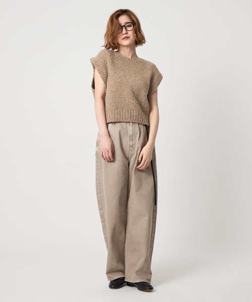 タグ付】conteベージュ デニムパンツ 24 タグ付】conteベージュ デニム