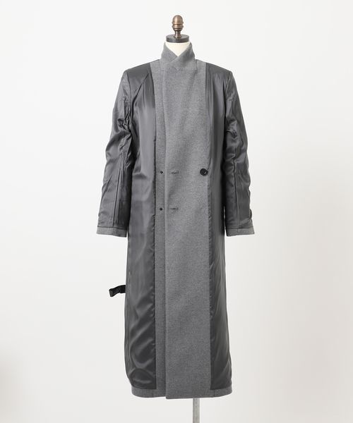 Noble メルトンロングチェスターコート グレー Noble（ノーブル）の