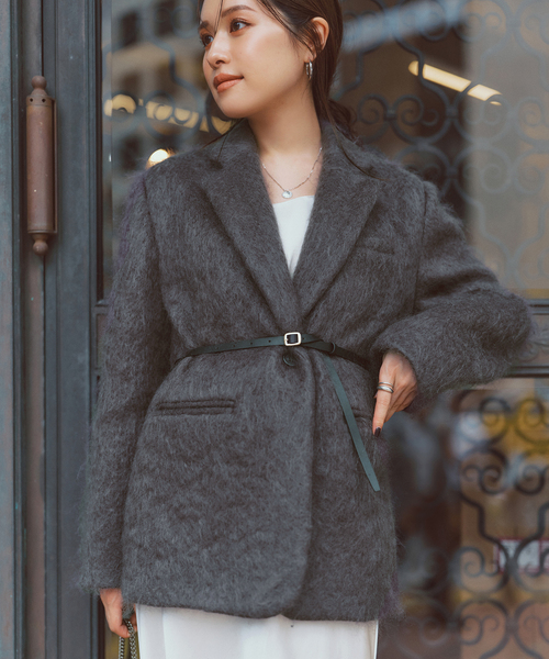 Noble（ノーブル）の「【NOBLE×L'AUBE BLANC】モヘアMIXシャギー