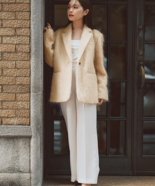 Noble（ノーブル）の「【NOBLE×L'AUBE BLANC】モヘアMIXシャギー