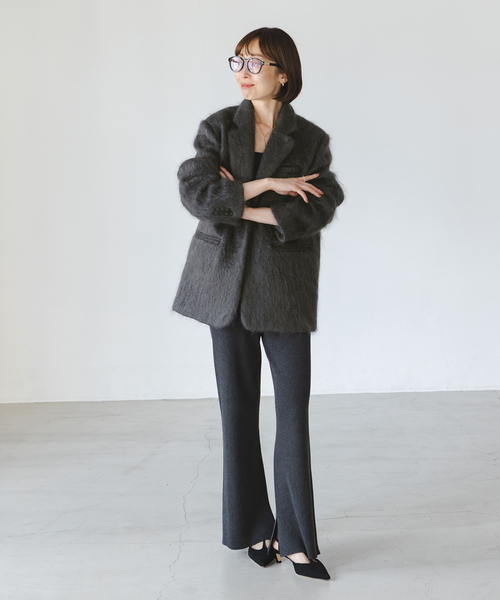 Noble（ノーブル）の「【NOBLE×L'AUBE BLANC】モヘアMIXシャギー