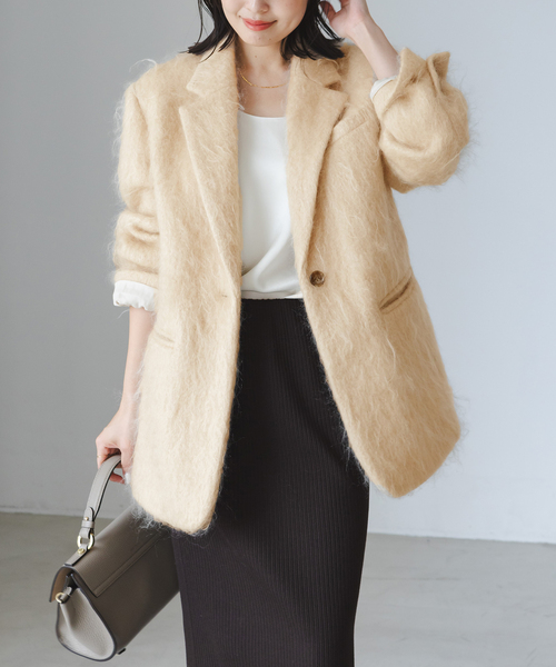 Noble（ノーブル）の「【NOBLE×L'AUBE BLANC】モヘアMIXシャギー