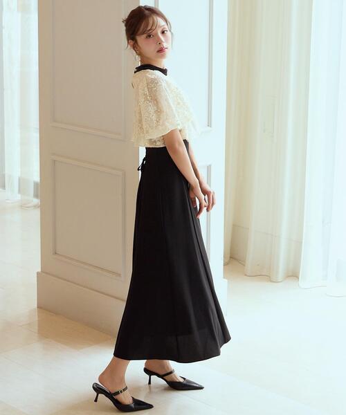 ベロアトリミングブラウス×ドレス（ドレス）｜AND COUTURE（アンド