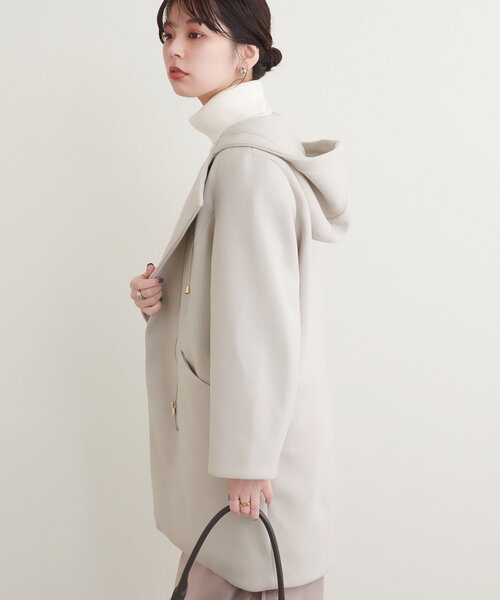 セール】フードZIPミドル丈コート（その他アウター）｜natural couture