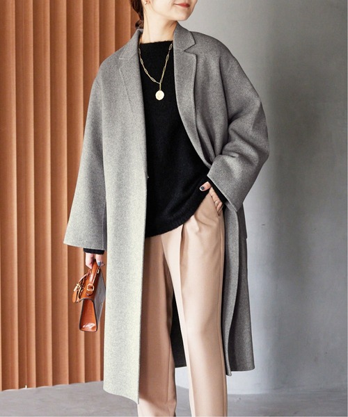 スローブイエナ グレー ロングコート サイズ38 ウール混紡