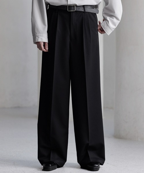 CLEL】Prime TR Semi-wide Tuck Slacks / プライムTR セミワイドタック