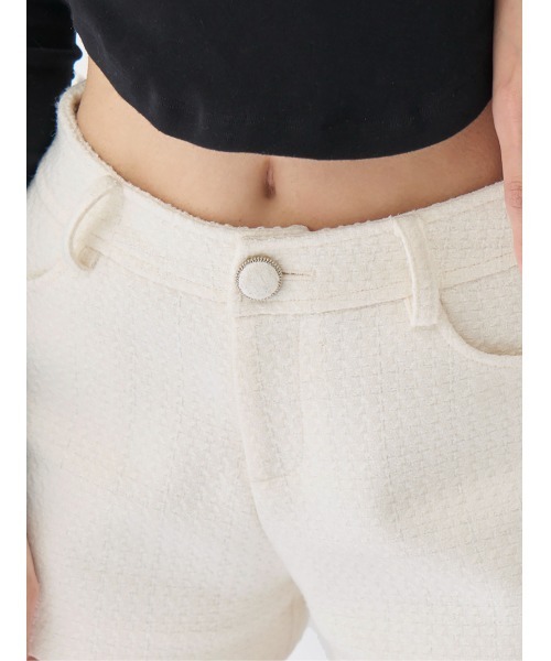 darich ダーリッチ ボンディングツイードショートパンツ ホワイト