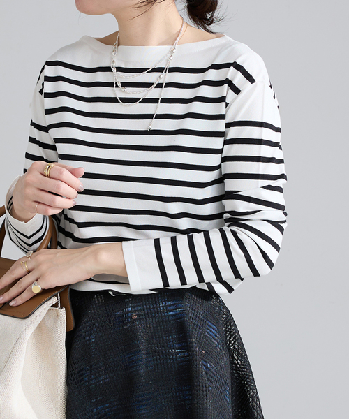 新色》SEATTLEボーダーボートネックプルオーバー（ニット/セーター