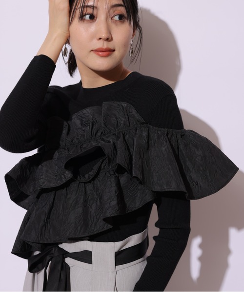 Mystrada（マイストラーダ）の「アシメフリルニット（ニット/セーター