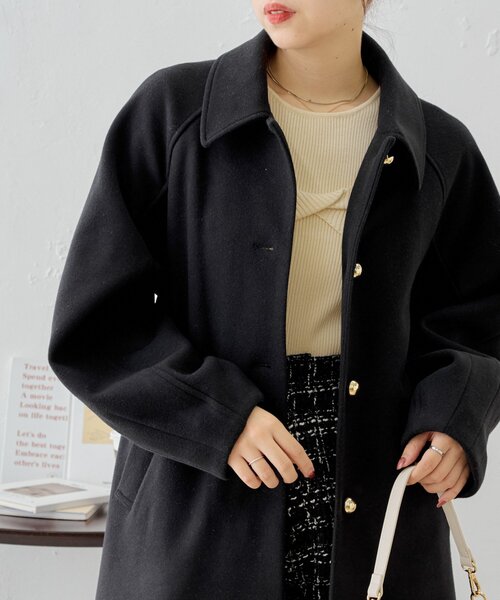Chico（チコ）の「金釦ビッグカラーステンカラーロングコート（その他