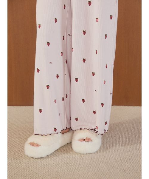 セール】ストロベリー柄ロングパンツ（ルームウェア/パジャマ