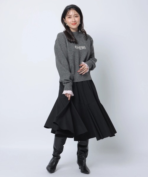 セール】ベルト付きミディフレアスカート（スカート）｜Apuweiser