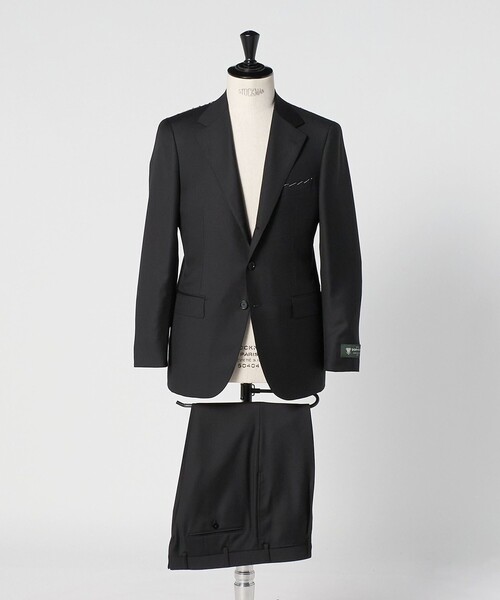 SOVEREIGN＞ブラック サージ シングル3ボタン スーツ REGULAR MODEL