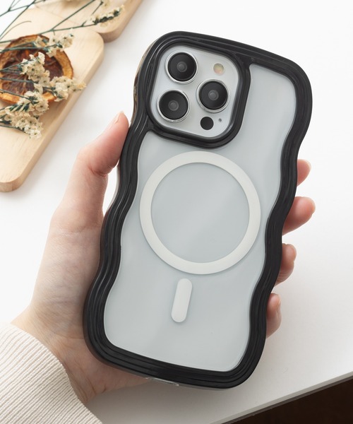 セール】iPhoneケース カバー ウェーブ うねうね magsafe搭載【12
