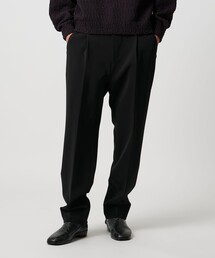 H＞ウーステッド 2プリーツ ワイドパンツ（スラックス）｜H