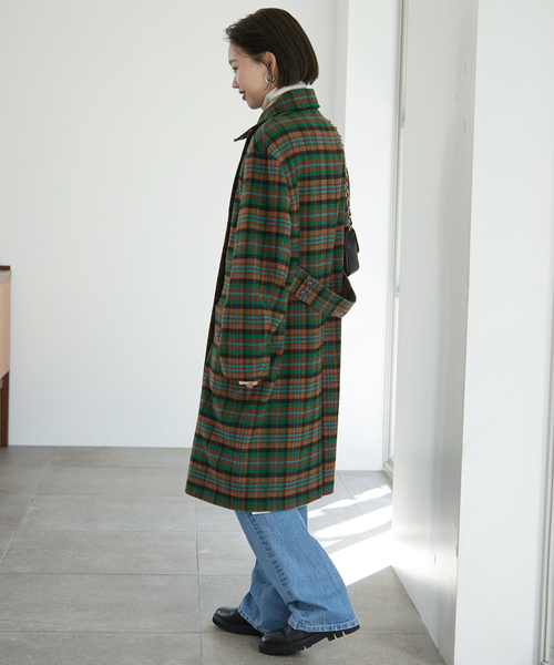 SLOBE IENA（スローブイエナ）の「チェックロングピーコート