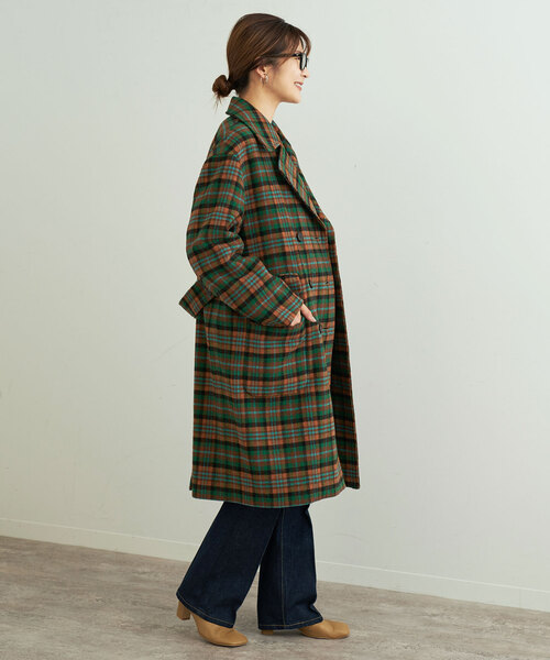 SLOBE IENA（スローブイエナ）の「チェックロングピーコート