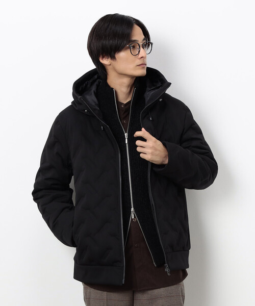 セール】シームレスダウン フード ブルゾン（ダウンジャケット/コート