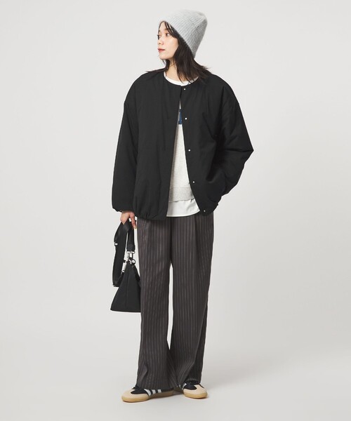 セール】［size SHORTあり］パフィー ノーカラー ブルゾン 撥水 保温性