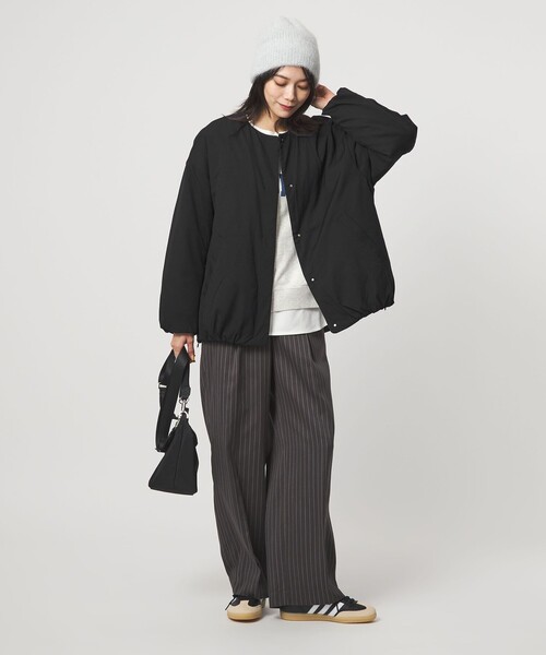 セール】［size SHORTあり］パフィー ノーカラー ブルゾン 撥水 保温性