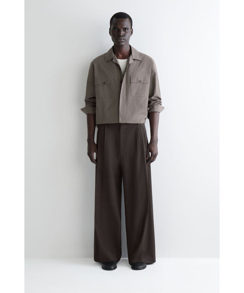 プリーツウールワイドレッグパンツ（スラックス）｜COS（コス）の