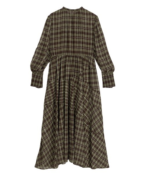 Ameri（アメリ）の「IRREGULAR PLAID PATTERN DRESS（ワンピース