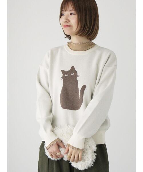 ファンシーセーターネコちゃん￼ ねこ ファンシーセーター ニャンと