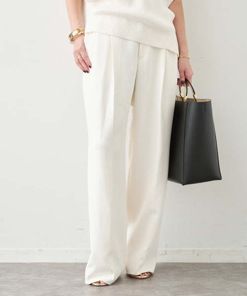 トリアセジョーゼット タックパンツ（スラックス）｜Deuxieme Classe