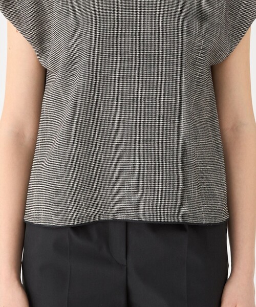 セール】ポリエステルレーヨンカラミ フレンチスリーブブラウス