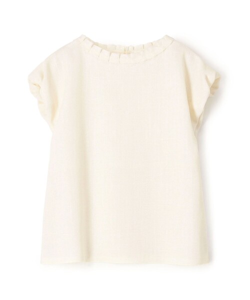 セール】ポリエステルレーヨンカラミ フレンチスリーブブラウス