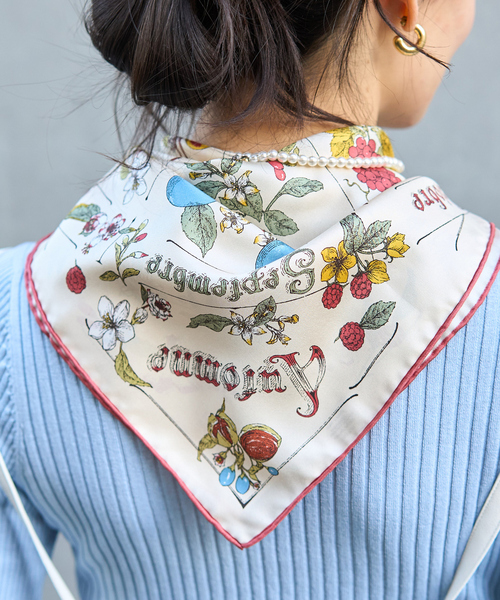 manipuri/マニプリ】シーズナルフルーツ スカーフ 65×65（バンダナ