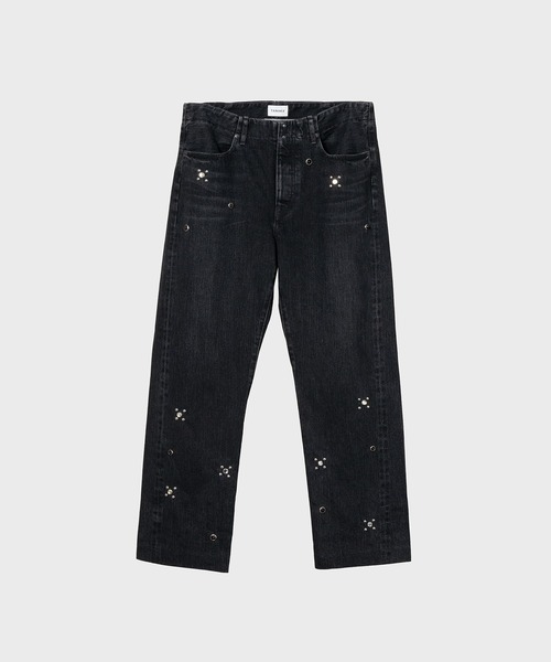TANAKA / タナカ】STRAIGHT JEAN TROUSERS BLACK & SILVER STARS
