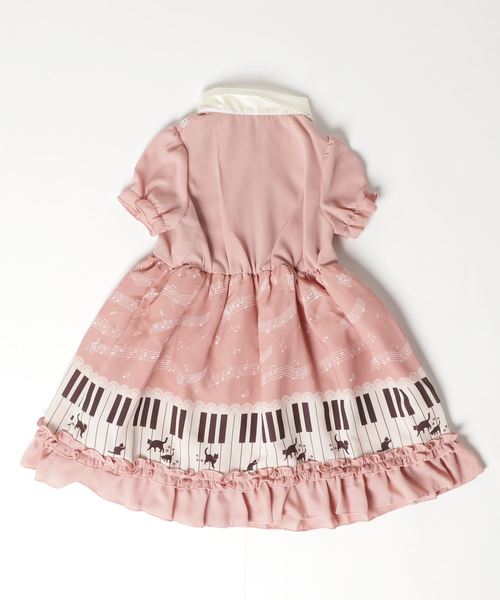 axes femme（アクシーズファム）の「ネコ×鍵盤柄ワンピース