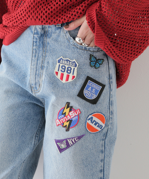 ANNA SUI NYC/ アナスイエヌワイシー】ワッペンデニムパンツ（デニム