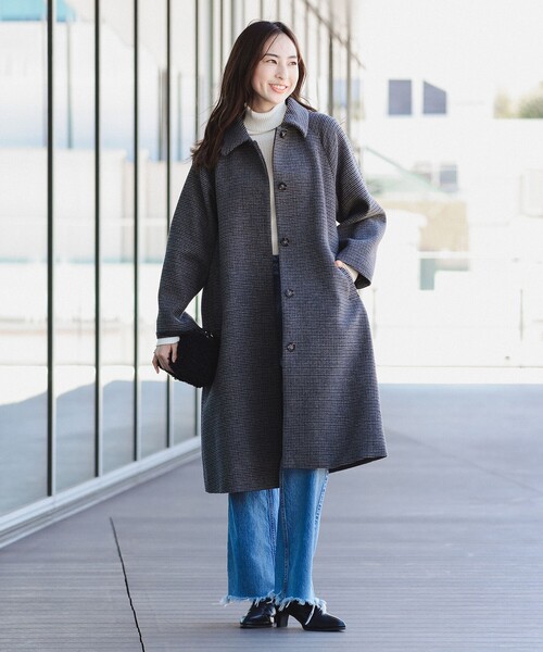 チェック ステンカラー コート（S～M）（ステンカラーコート）｜B:MING