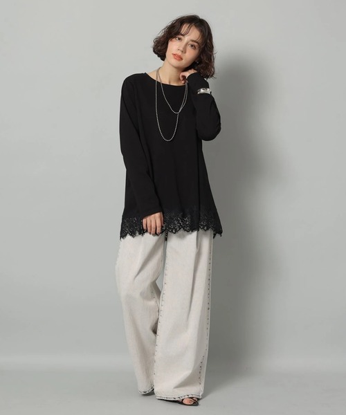 裾レースロンT（Tシャツ/カットソー）｜Arpege story（アルページュ