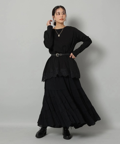 裾レースロンT（Tシャツ/カットソー）｜Arpege story（アルページュ