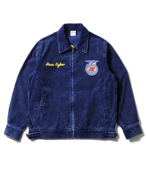 セール】HOUSTON ヒューストン INDIGO CORDUROY EMBROIDERY FFA JACKET