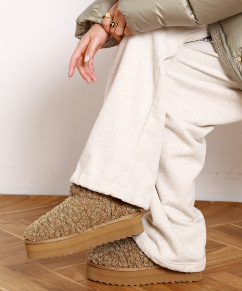 COLORS OF CALIFORNIA】curly fake fur boot（ブーツ）｜COLORS OF